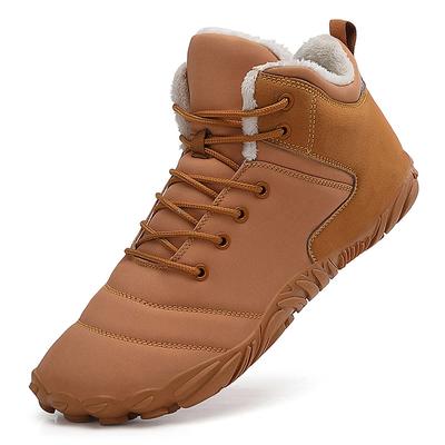 Bottes de neige d'extérieur Bottes d'hiver pour hommes Antidérapantes Velours Chaud Semelle épaisse Pieds nus Chaussures à cinq doigts Chaussures en coton décontractées pour hommes