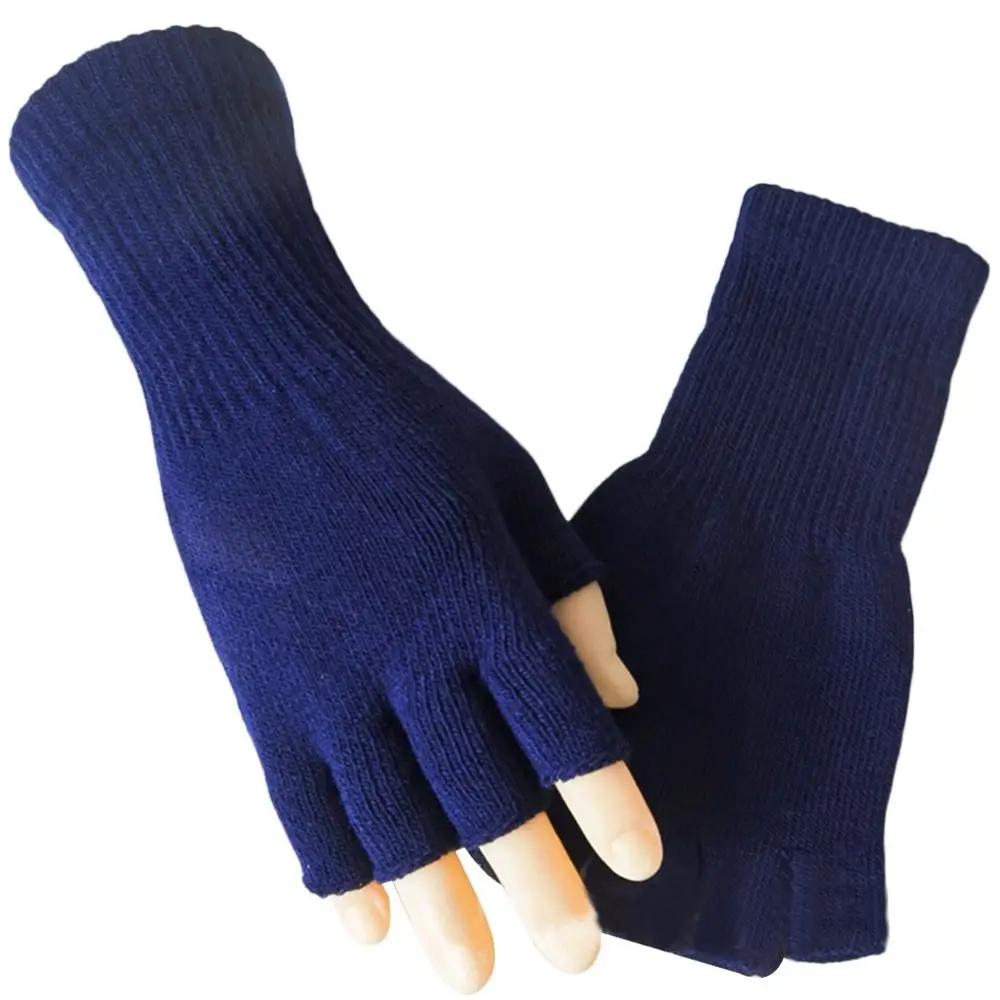 Striped Stripey Unisex One Size Fingerless Gloves Gothic Knitting Fingerless Gloves Winter Warm Elastic Comfortable Gloves