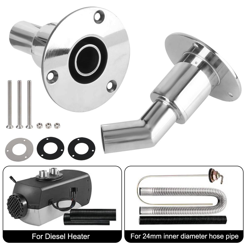 24mm Socket Hardware Part Stainless Steel Air Diesel Vent Heater Universal Thru Hull Exhaust Fitting Tube Pipe