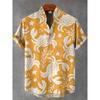Camicia da Uomo Hawaiana Vintage in Lino a Maniche Corte Stampa Completa Fantasia Geometrica Manica Corta Casual da Spiaggia Abbigliamento Streetwear