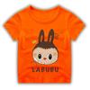 2025 Popular Children's Clothing Short Sleeved LABUBU Ugly and Cute Pattern Round Neck T-shirt Cartoon Style Girl's Top