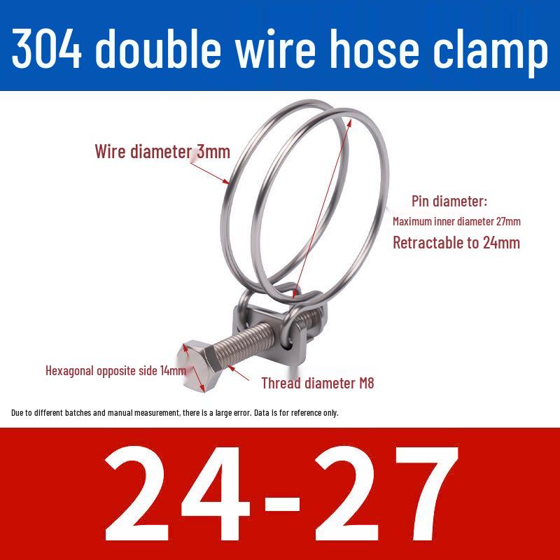 Doppeldraht-Schlauchschelle aus Edelstahl für Feuer-, Wasser-, Gasleitungen - Verdickt