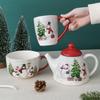 Ru Han Hand-Painted Christmas Bone China Teapot