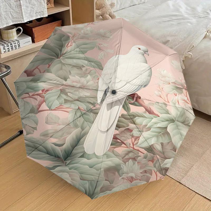1PC Bird flowerAutomatic Open/Close Umbrella with Windproof, 8-Rib Sturdy Canopy, Durable Ribs, Fashionable Design1204A