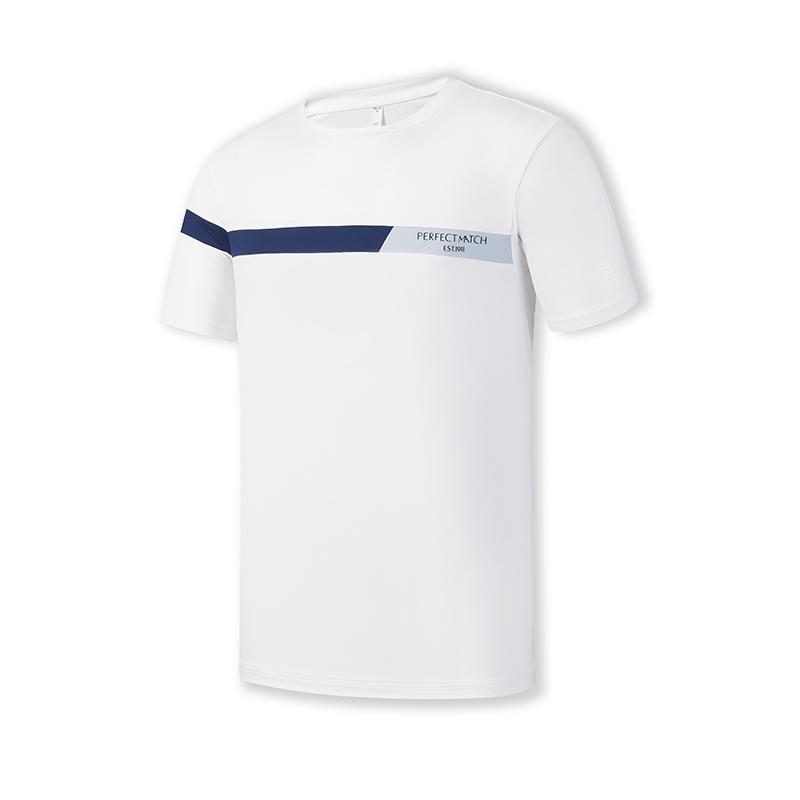 Fila Tennis Series College Style Simple Striped Casual Sports Comfortable Versatile Knitted Short Sleeve T-Shirt Men T-Shirts A11M513102F-WT