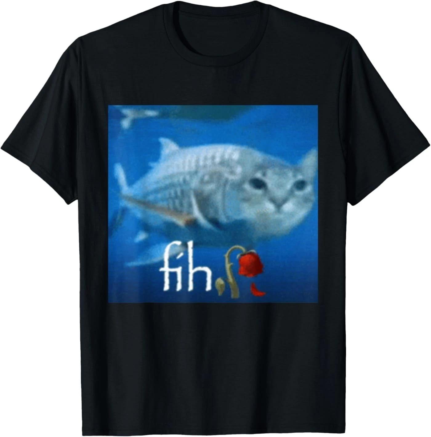 Fih Meme Funny Cat Fish - Ai Fish Cat Meme Trend Fih T-Shirt S