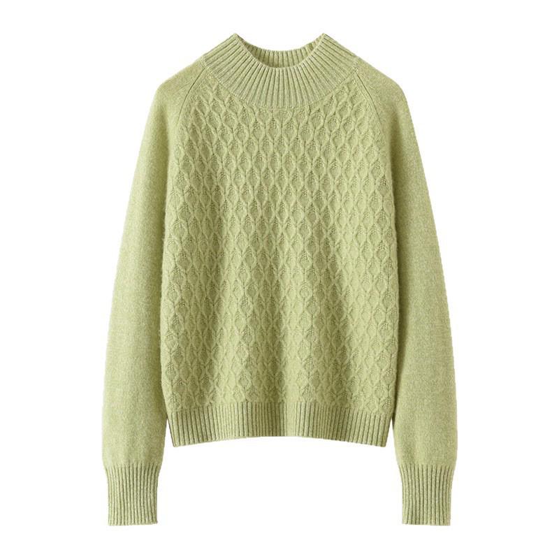 Women's Cashmere Knit Sweater - Stylish, Loose-Fit, Colorful Wool Base Layer