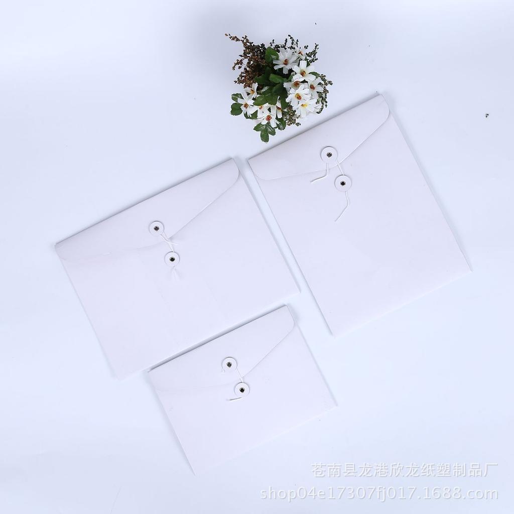 A4 Horizontal Kraft Paper File & Document Storage Bag with String Closure and Custom Logo