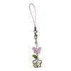 Handmade Beaded Phone Chain Flower and Butterfly Cellphone Charm Colorful Keyring Pendant Cellphone Charm Accessory