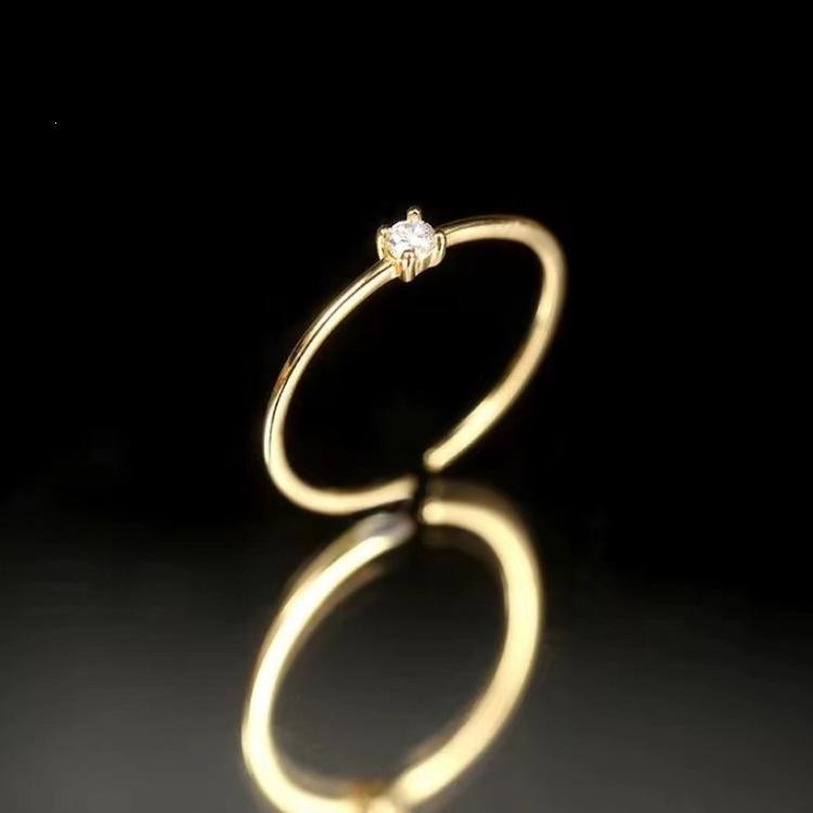 925 Silver-Plated Diamond Pinky Ring for Women - Niche Design, Minimalist Style, Light Luxury