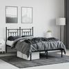 VidaXL Cadre de lit métal avec tête de lit noir 135x190 cm 353536