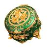 Retro Metal Enamel Jewelry Holder Elegant Desktop Decorative Box With Spacious Interior For Gemstones Storage