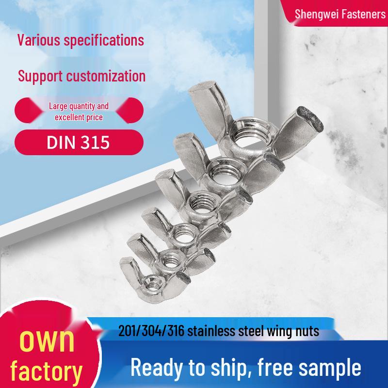 Нержавеющая сталь 304 DIN315 Барашковая гайка с ручной затяжкой, Оцинкованная углеродистая сталь, M3-M12. Carbon Steel Zinc Plated M4