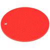 Round Shape Mat Food Grade Thickened Silicone Placemat Insulation Pad Microwave Oven MatRed