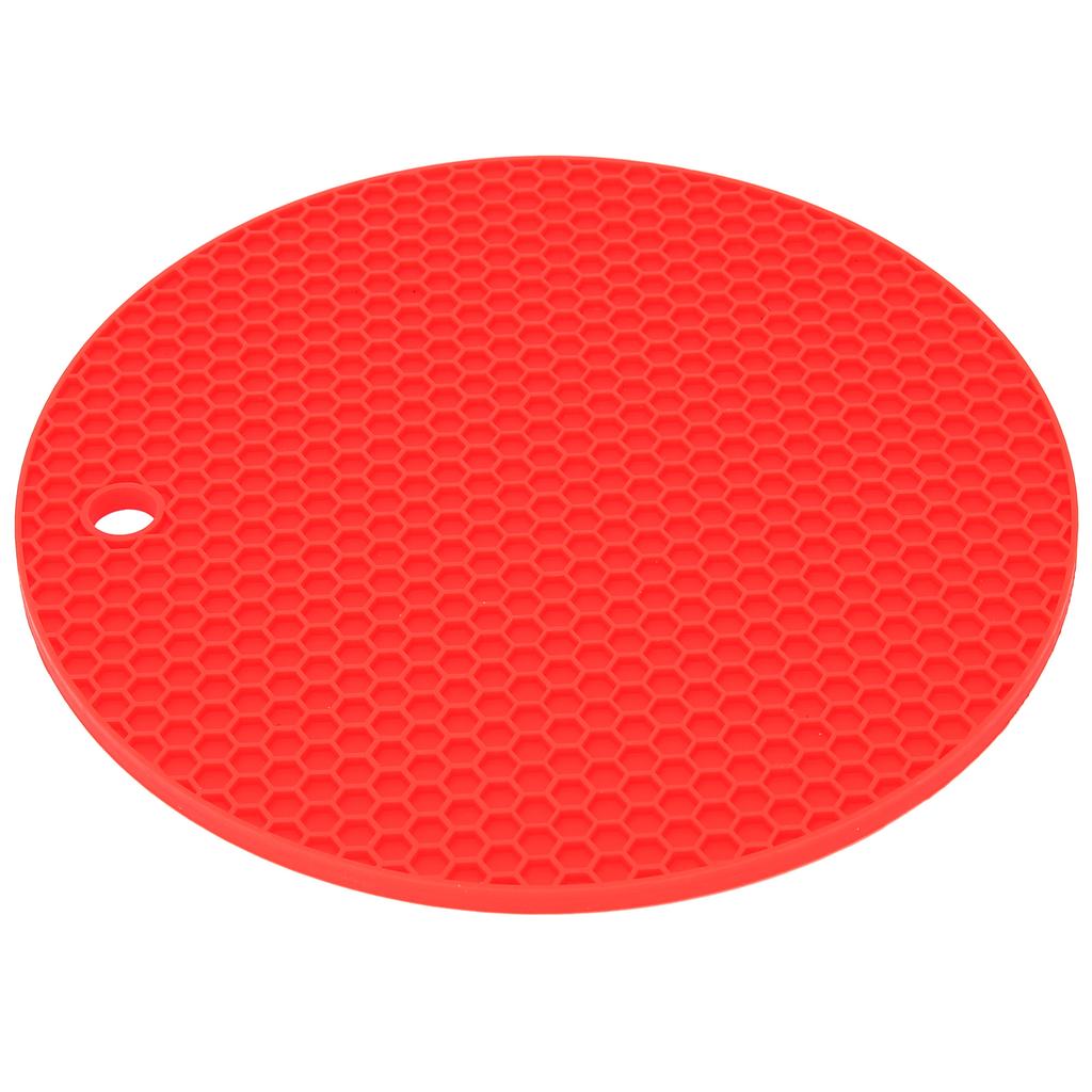 Round Shape Mat Food Grade Thickened Silicone Placemat Insulation Pad Microwave Oven MatRed