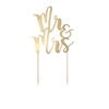 Cake Topper - Mr & Ms - or - 25.5 Cm - Customizable - Gold Finish