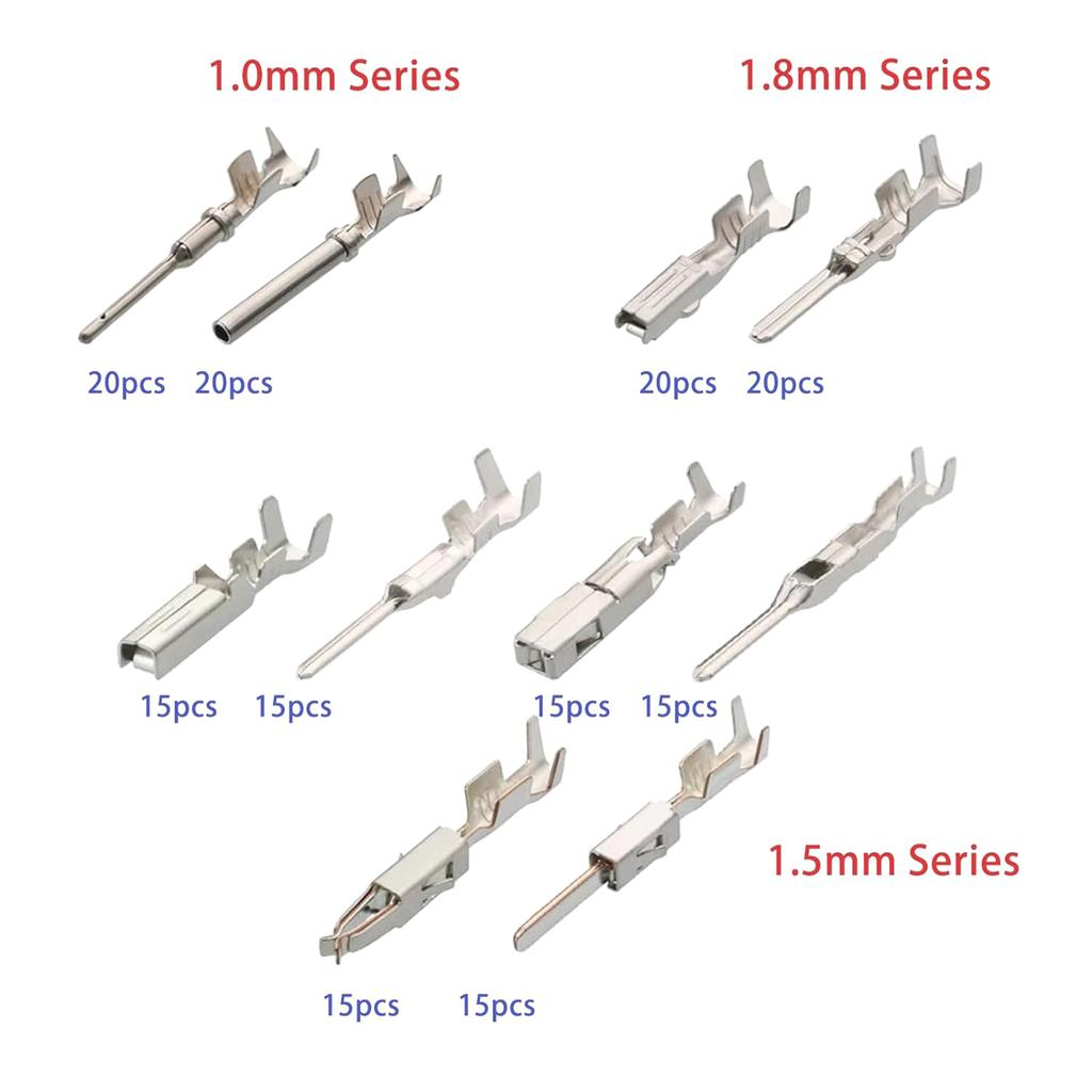340pcs Automotive Electrical Wire Connectors Assorted Set Male Female Crimp Pins Not Insulated Plugs with Box for Car