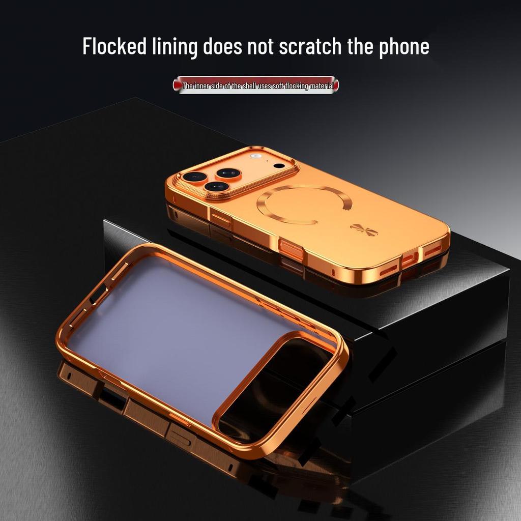 Apple iPhone 17 Pro Max Magnetic Buckle Case - Anti-fall Metal Shield for iPhone 16 Pro
