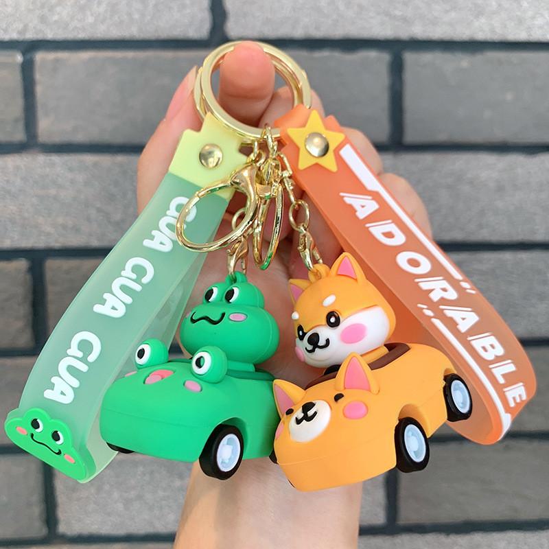 Cartoon Animal Friction Cars Keychain Charming Gifts For All Ages**