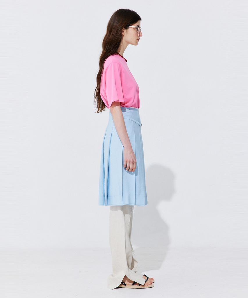 WNDERKAMMER Raw-Cut Pleats Skirt_Light Blue