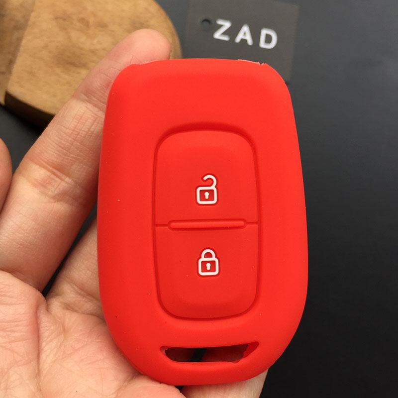 ZAD Silicone rubber car key cover case shell set for Renault Duster dacia scenic master megane 2 button remote key cover