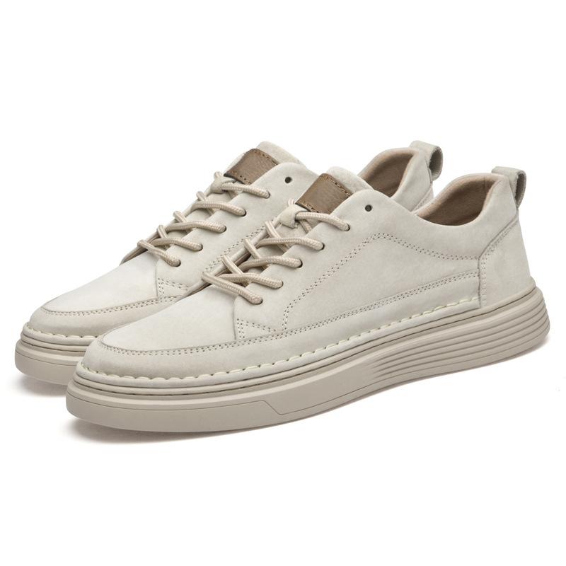 Men's Shoes Casual Leather Shoes British Style Korean Version Retro Soft Sole Breathable Large Size Sports Board Shoes Men