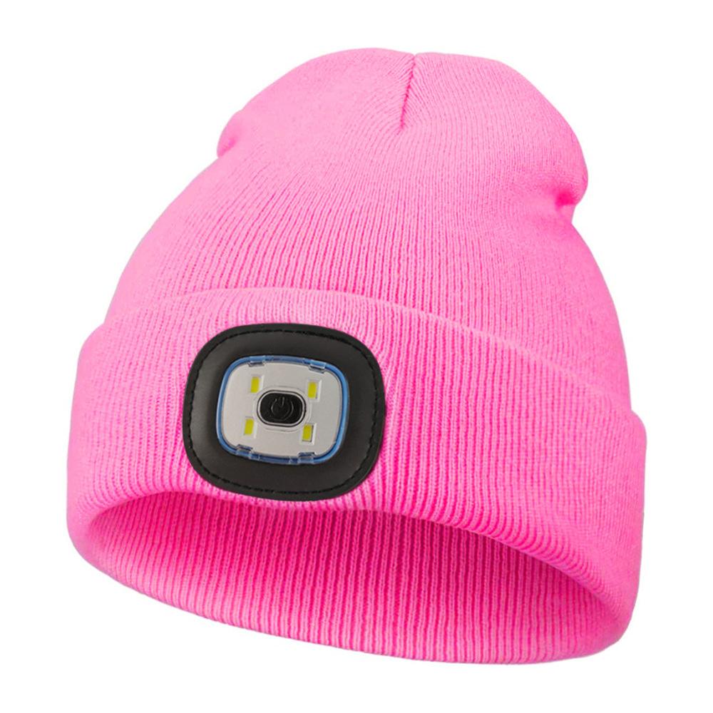 Customizable LED Light Up Knitted Winter Hat for Kids Warm Luminous Beanie With Embroidery Option Stock Available