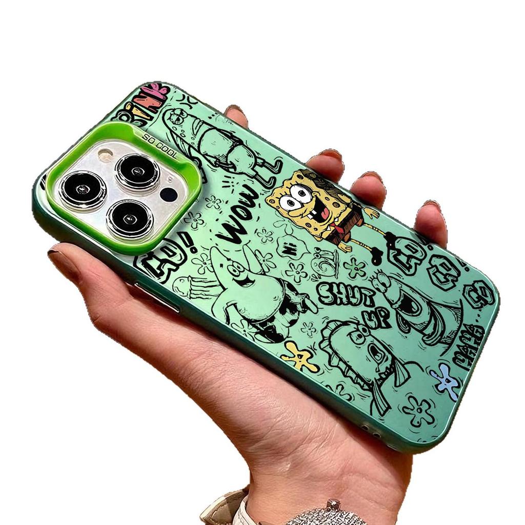 SpongeBob Handyhülle für iPhone 12 Pro Max/13/14/15/16/17, Silber, Nischen-Design