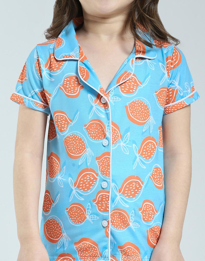 MONTE CARLO Girls Printed Regular Fit Half Sleeve Lower Set