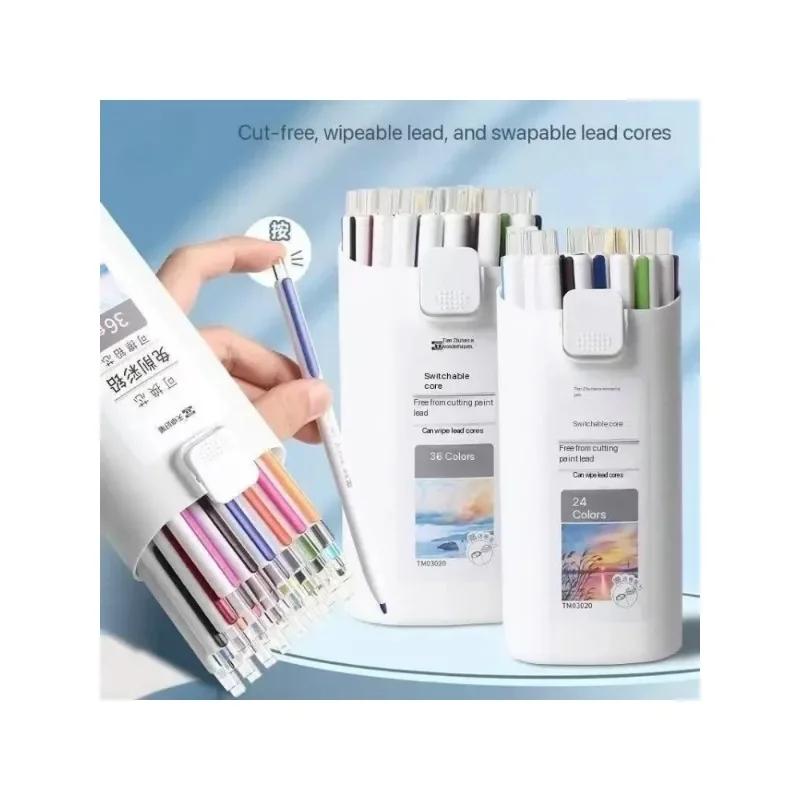 Automatic Colored Pencil Leads 12-36 Colors for School Office Sketching Painting Art Sketching Stationery for Students Artists