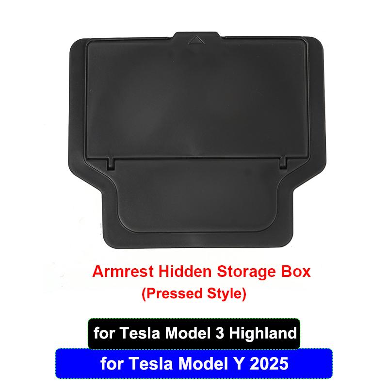 for Tesla Model Y L Juniper 2025 2026 Center Console Storage Box Armrest Hidden Box Model 3 Highland YL Organizer Cup Mat