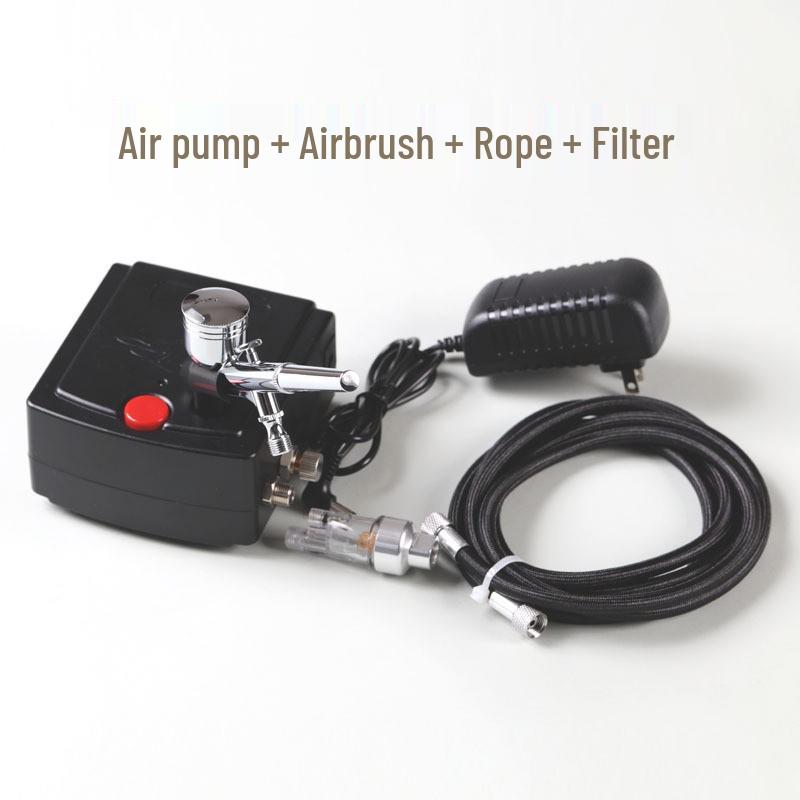 WZ100 Model Airbrush Compressor Set - Mini Plug-in Turtle Pump for Car, Furniture, and Model Touch-ups.