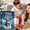 Interaktivní odpočet do svátků Tučňák císařský Antarktický adventní kalendář, 24denní zimní krabička s roztomilými 24denními ozdobami průzkumníků, 2D akrylová závěsná dekorace,