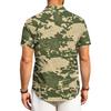 Men's Casual Short Sleeve Button Down Shirt Lightweight Breathable Fabric Regular Fit Summer Top with Camouflage Print Design