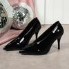 Fashion Spring Autumn Women's Pumps Pointed Toe V-Mouth Fashion Thin High Heels Shoes for Women Solid Color Heeled Dress Single Shoes