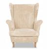 Bonito Scandinavian Family Meble Wing Chair, Beige, Light, Nice Corduroy