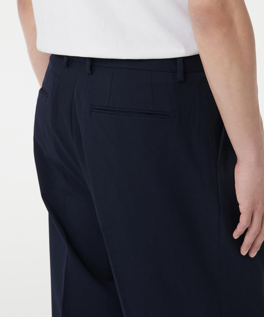 MUSINSA STANDARD Three-Puck Semi-Balloon Slacks [Navy]