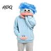 Soft Lounge Clothes Big Mouth Creature Flannel Hoodie Unisex Oversized Fleece Hooded Hoodies Sweatshirt Plush Pullover Top for Halloween Party Daily