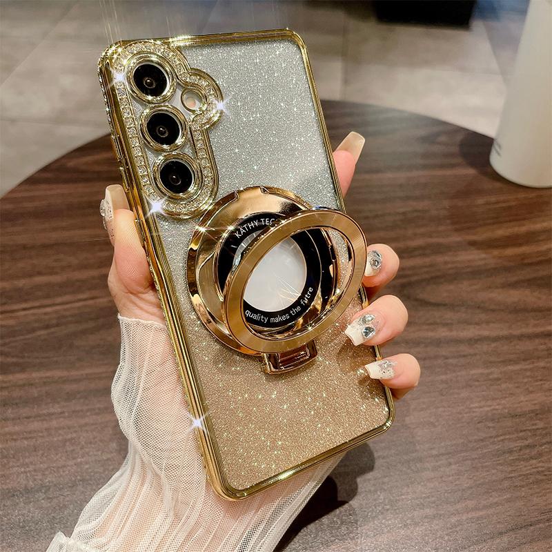 Třpytivý kryt s kroužkem pro Samsung Galaxy S26 Ultra S25 S24 S23 S22 Plus A15 A16 A26 A36 A56 A35 A55 A25 A12 A13 A14 A34 A54 For Galaxy S24Ultra