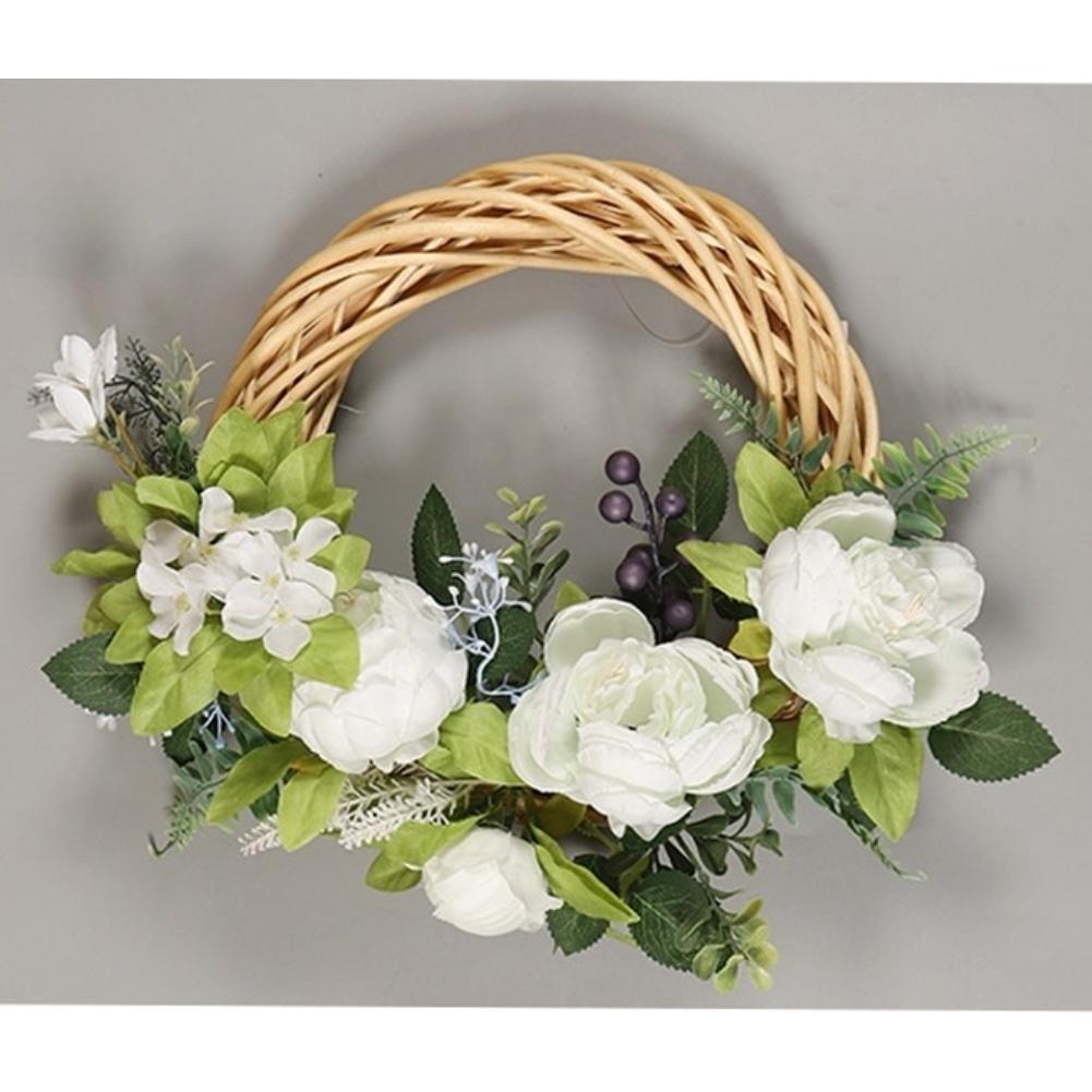

Long Lasting Silk Wreath with Realistic Peonies Blueberry Clusters and Greenery 45x40cm for Indoor Outdoor Use China Mainland