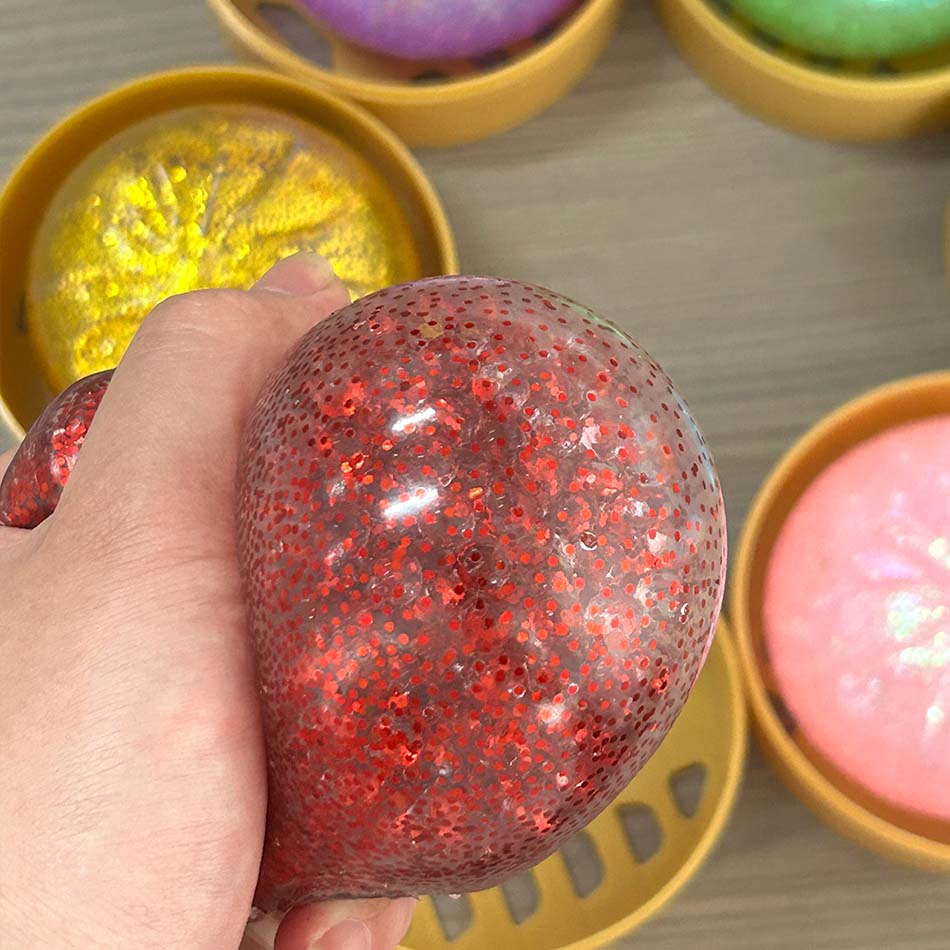 6 stili Squishy a forma di Raviolo Arcobaleno Gigante Morbido Giocattolo Sensoriale da Spremere Sollievo Ansia Fidget Sfera Antistress per ADHD Autismo