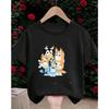 Popular Cartoon Children Tee Bluey Street Fashion For Boys Girls Summer Lightweight Casual Wear 3-14Y