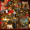 Zoo Advent Calendar, Merry Christmas Countdown Calendar with 2D Flat Acrylic Animal Collectible Pendant, 24 PCS Animal Ornaments for Teens Kids
