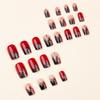 24 pcs/set Press on Nails Long Red Star Nail Girls Sexy Nail DIY Bridal Tip Daily Reusable Sexy Fake Nails Art For Women Decoration