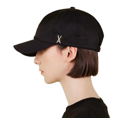 Stud Logo Nylon Newsboy Ball Cap Black