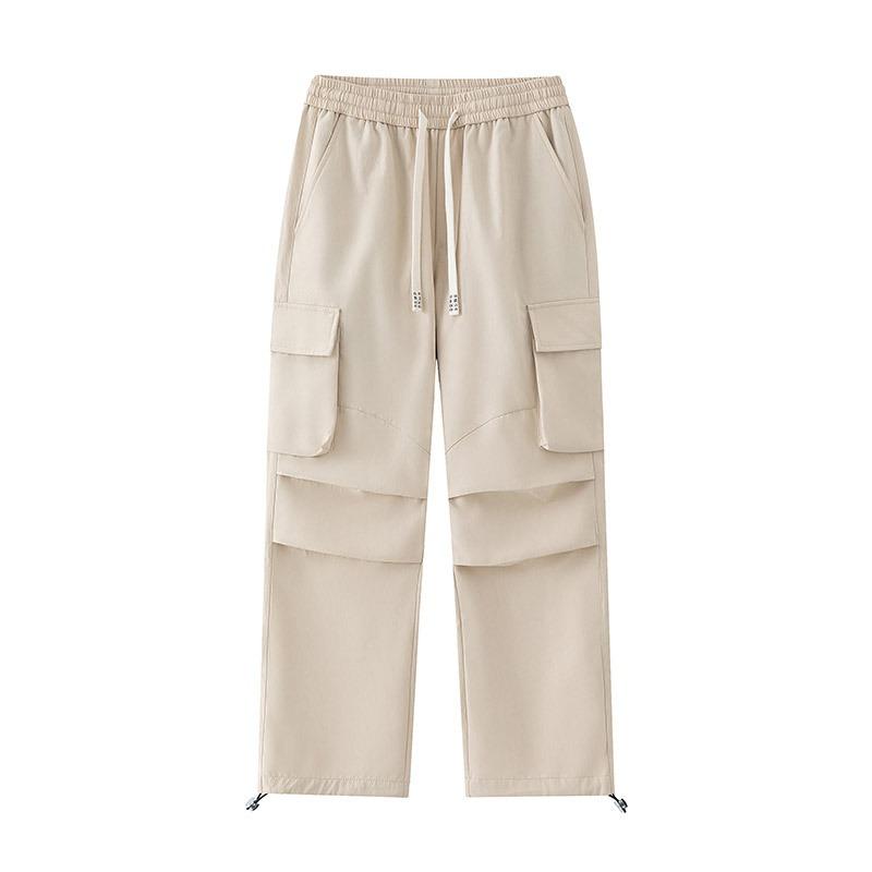 Men's Spring and Autumn Outdoor Pants Men's and Women's Waterproof Hiking Camping Mountaineering Drawstring Loose Tooling Casual Pants