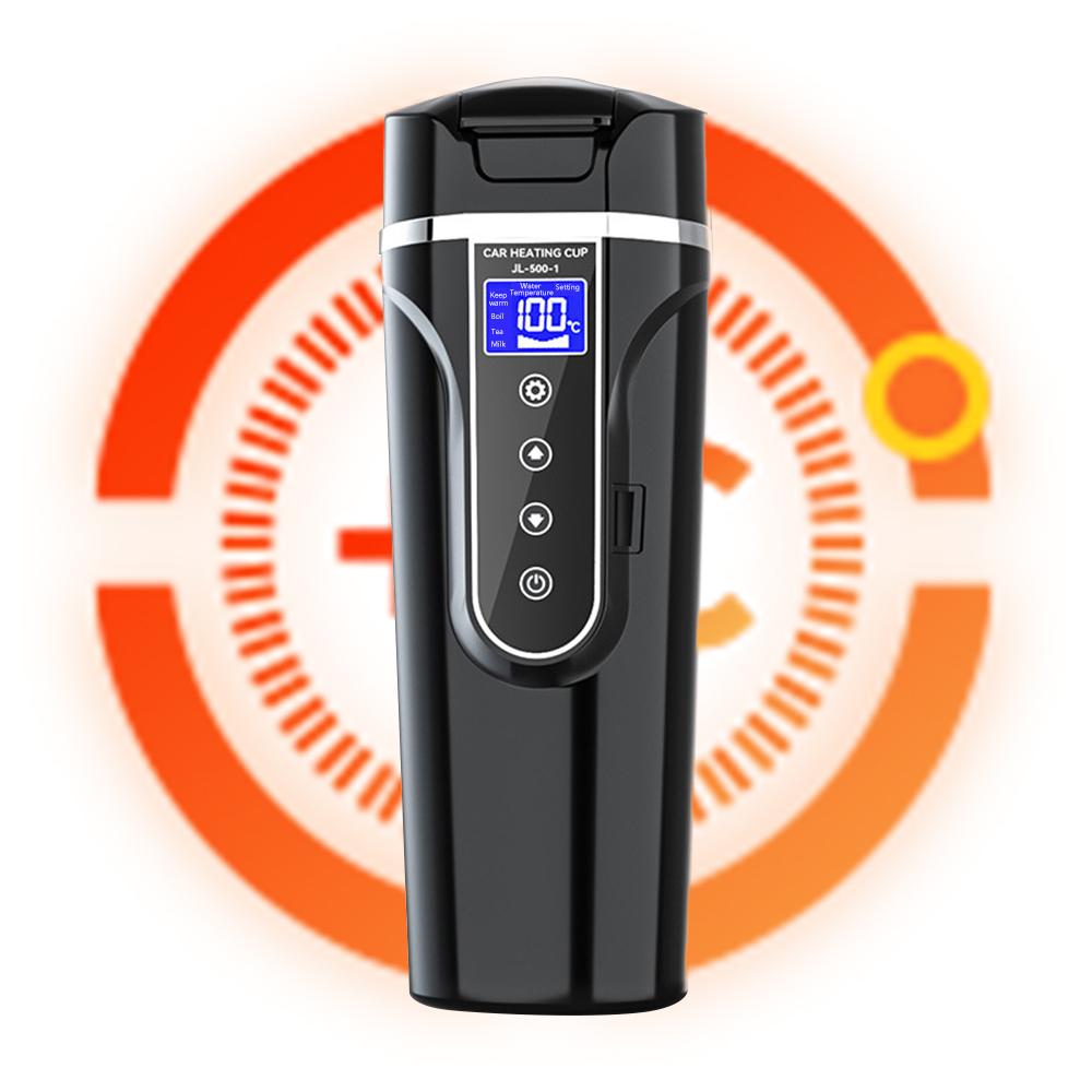 Edelstahl LCD-Anzeige Wasserwärmer Flasche 12V/24V Tragbecher mit Wärmespeicherung Kessel Kaffee Milch Erhitzt Fahrzeugzubehör