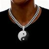 Tai Chi Yin Yang Gossip Exaggerated Hip Hop Round Pendant With Cuban Necklace Diamond Alloy Pendant