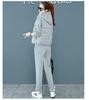 Women's Fleece-Lined Embroidered Hoodie Three-Piece Set for Autumn/Winter 2024