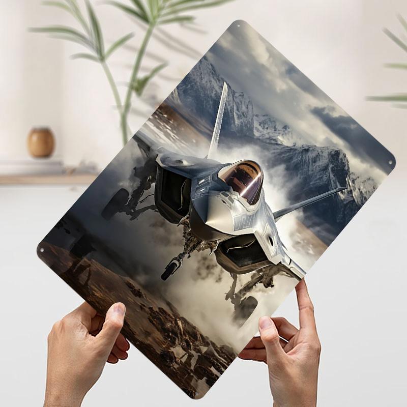 

F35 Sound Barrier Metal Poster Customized Wall Art Retro Vintage Tinplate Signs for Room Decoration Gaming Desk Decor Man Cave 7.9x11.8In(20x30cm)